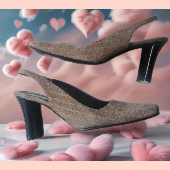 VINTAGE VIA SPIGA 'DEAN' TAUPE LONDON SLINGBACKS SIZE 7.5 - Picture 1 of 4